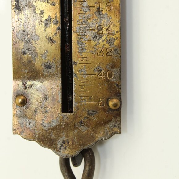 Landers Improved Balance No 2 Vintage Hanging Spring Scale 50Lb Capacity & Hook - Picture 3 of 5